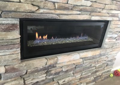 Long Fireplace Installation