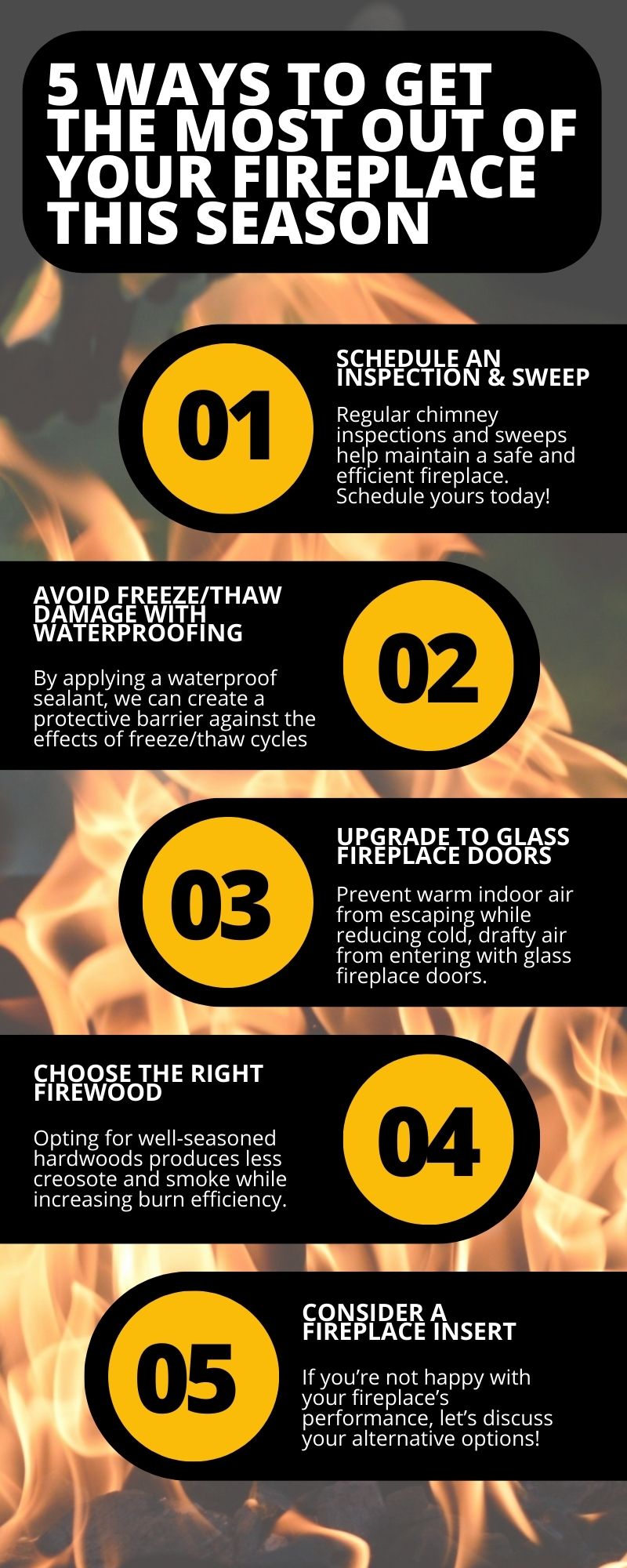 original infographic on how to boost fireplace efficiency